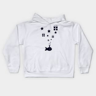 Christmas Whale Spouting Gifts Kids Hoodie